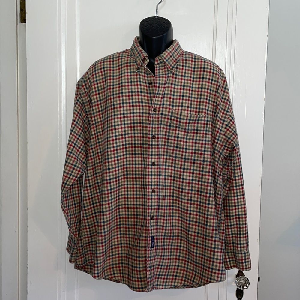 Gant Prairie Flannel‎ tan, blue & red shirt